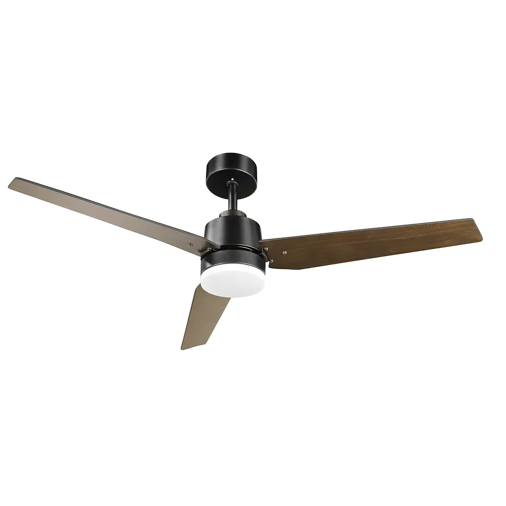 CAPTUS, Ventilador de techo negro, aspas color roble