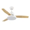 KAVALA, Ventilador de techo blanco, aspas color haya