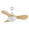 SOLIDO, Ventilador de techo color blanco, aspas color haya