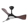 CAIMAN, Ventilador de techo negro, aspas color roble