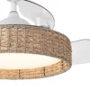 CANARIO, Ventilador de techo, pantalla fibras naturales RATTAN, detalle