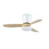 CAIN, Ventilador de techo. Color blanco y aspas color haya