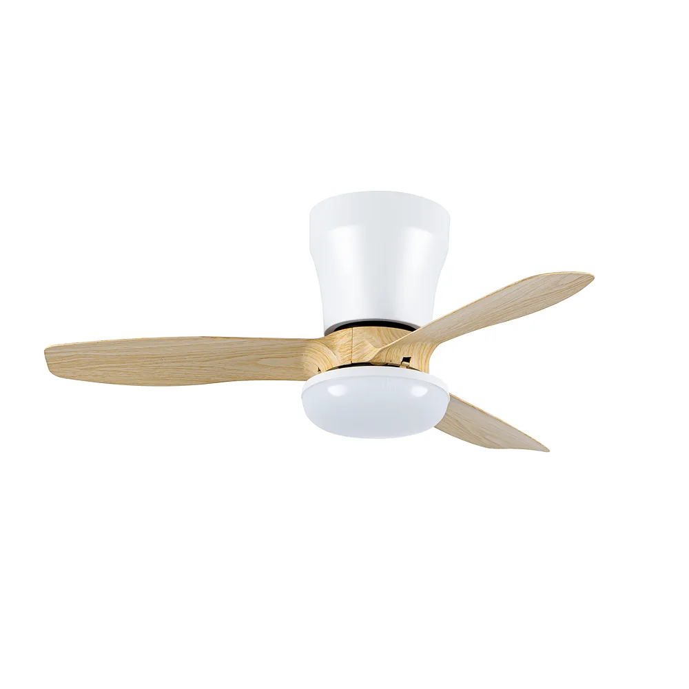 CAIN, Ventilador de techo. Color blanco y aspas color haya