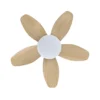 HARAN, Ventilador de techo color blanco, aspas color haya
