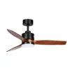 BARRAX, Ventilador de techo color negro, aspas color roble