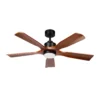 LETUR, Ventilador de techo negro, aspas color roble