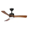 HELLIN, Ventilador de techo color negro, aspas color roble