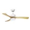 HELLIN, Ventilador de techo color blanco, aspas color haya
