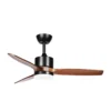 MONTIEL, Ventilador de techo negro, aspas color roble