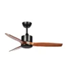 MONTIEL, Ventilador de techo negro, aspas color roble