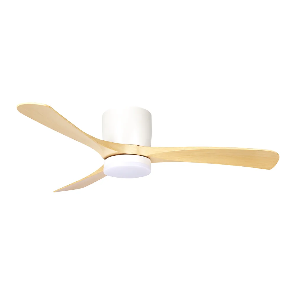 PATERNA, Ventilador de techo color blanco, aspas color haya