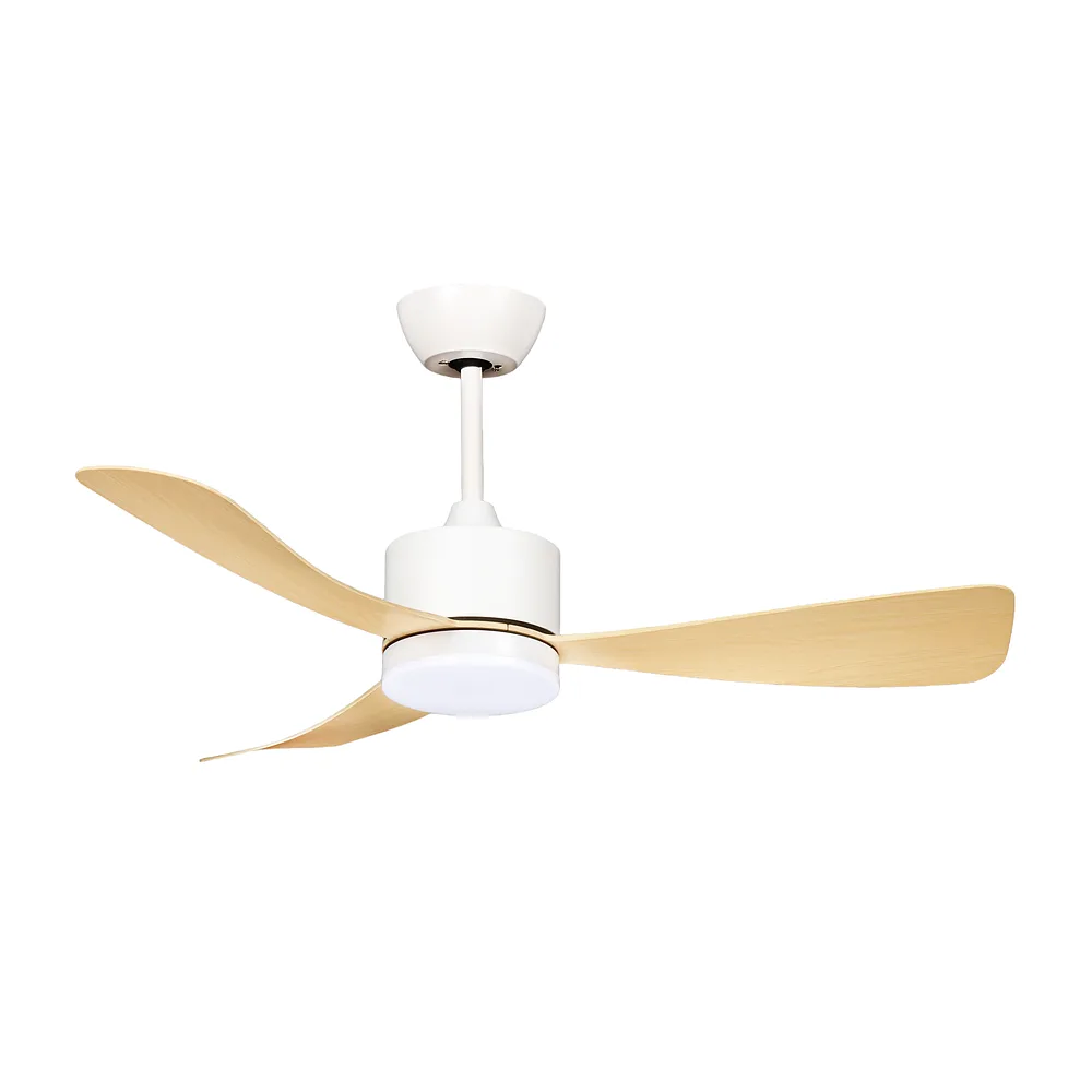 YESTE, Ventilador de techo blanco, aspas color haya