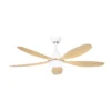 TOBARRA, Ventilador de techo blanco, aspas color haya