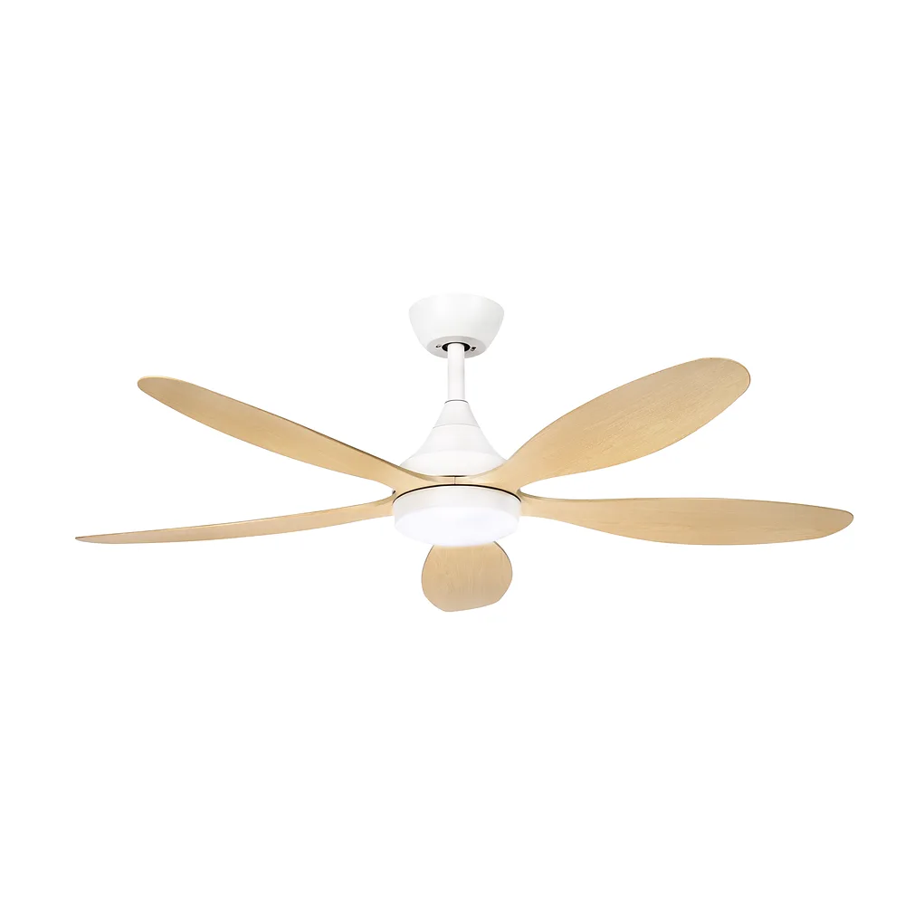 TOBARRA, Ventilador de techo blanco, aspas color haya
