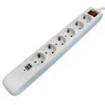36.235/USB, Base múltiple 6 enchufes con interruptor Y 2 puertos USB