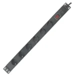 36.242, Regleta PDU aluminio 6 enchufes con separador para montaje en rack 19"