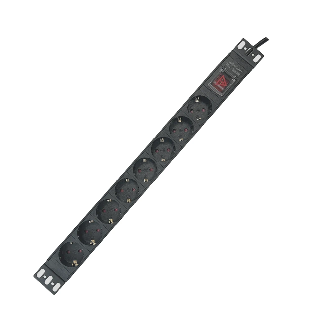 36.245, Regleta PDU aluminio 8 enchufes sin separador para montaje en rack 19"