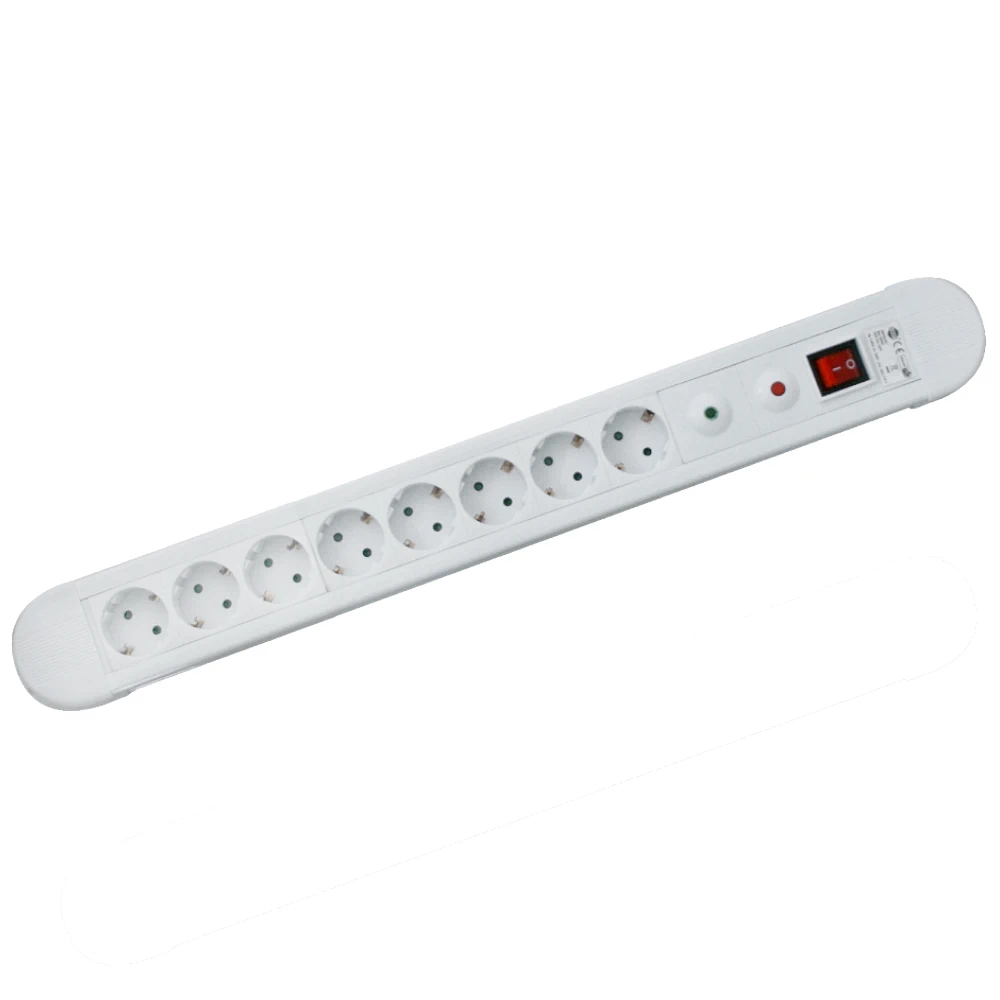 36.257, Base múltiple 8 tomas con interruptor y protección sobretensiones y carga, color blanco