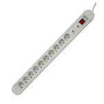 36.260, Base múltiple 10 tomas con interruptor y protección sobretensiones y carga, color blanco
