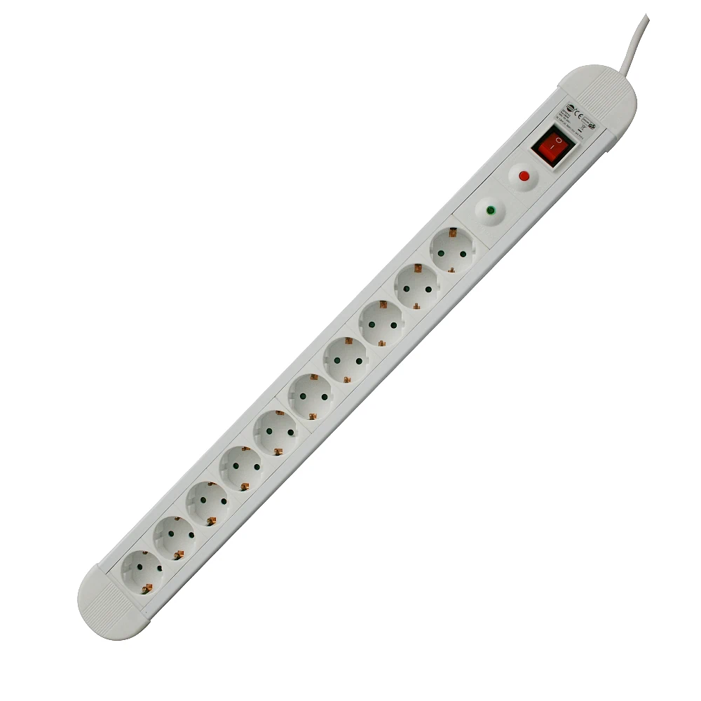 36.260, Base múltiple 10 tomas con interruptor y protección sobretensiones y carga, color blanco
