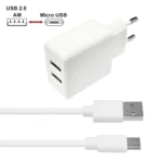 38.506/2, Cargador USB x 2, con cable microUSB