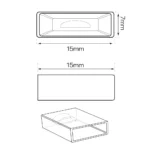 5551150, Tapa final para tiras led directas a 220V, modelo LOTUS. Dimensiones