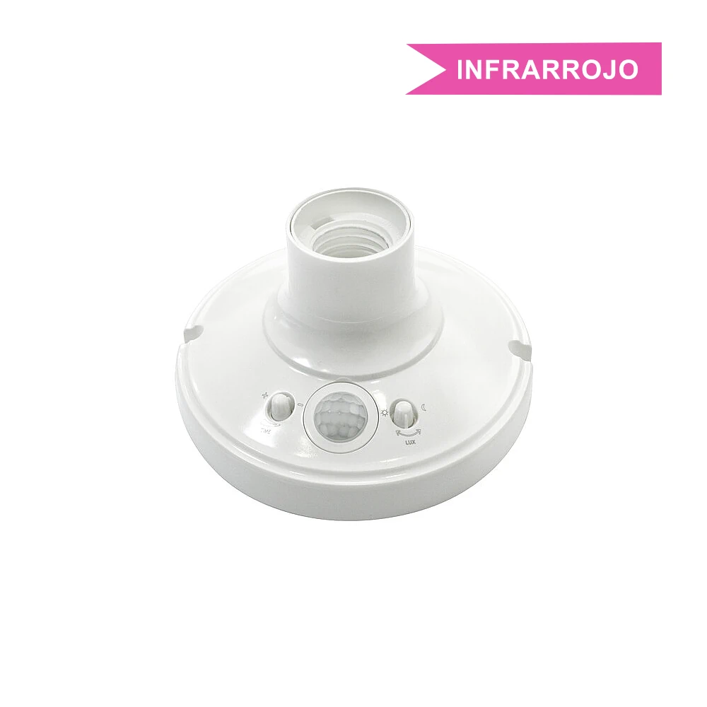 60.256/E27, Portalámparas superficie, con detector de movimiento por infrarrojos incorporado