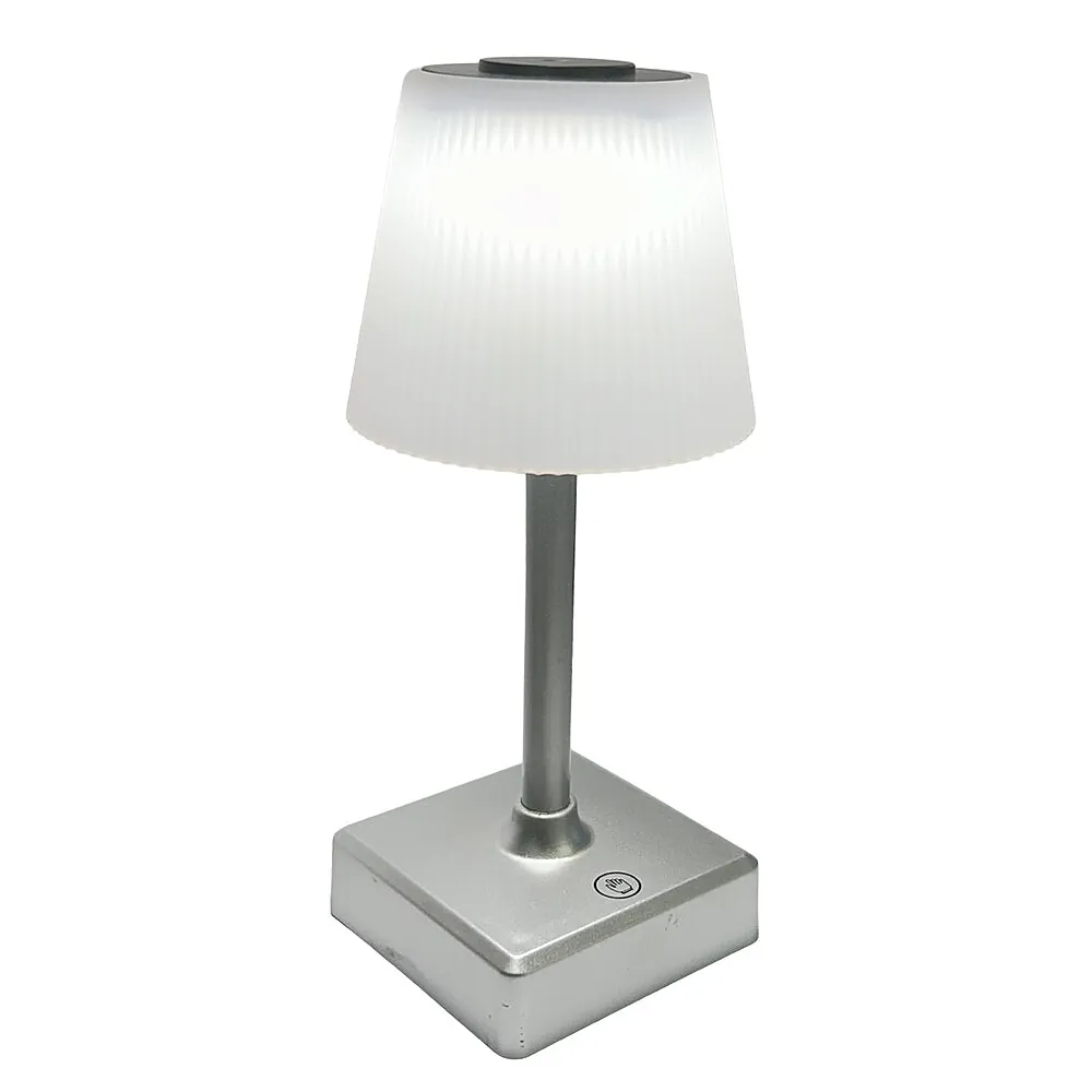 60.439/P, Lampara sobremesa recargable USB, color plata