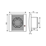 71.500, Extractor de baño, dimensiones