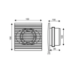 71.505, Extractor de baño, dimensiones