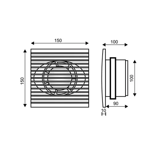 71.505, Extractor de baño, dimensiones