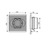 71.510, Extractor de baño, dimensiones