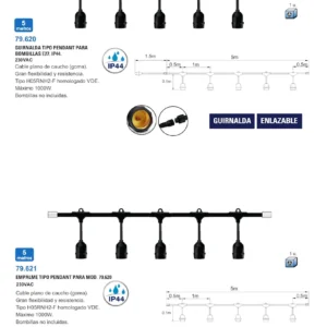 79.710, guirnaldas con bombillas e27 incluidas, catalogo