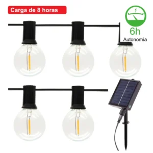 79.713, Guirnalda solar con bombillas E27