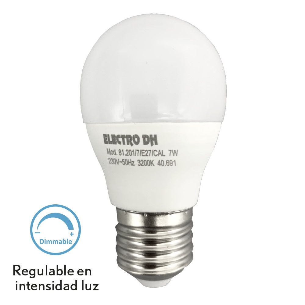 Bombilla LED Esférica 7W E27 Regulable