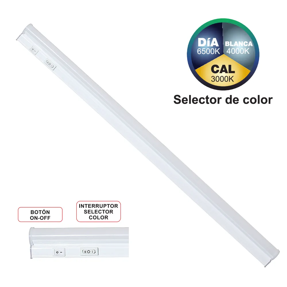 81.008/CCT, Regleta led mini, con selector de color de luz, varios tamaños. Ideal para colocar bajo muebles