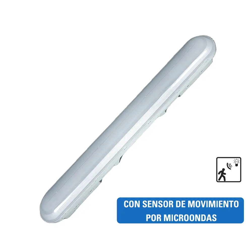 Pantalla led estanca de superficie, con sensor de movimiento