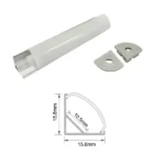 81.087, Perfil de aluminio ángulo de superficie para tiras LED, dimensiones