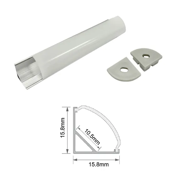 81.087, Perfil de aluminio ángulo de superficie para tiras LED, dimensiones