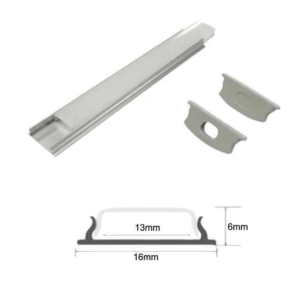 81.089, Perfil de aluminio recto de superficie para tiras LED, dimensiones