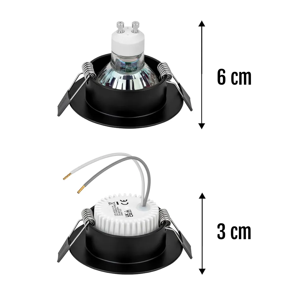 81.555/100/CCT, Modulo led 7W CCT, comparativa de profundidad
