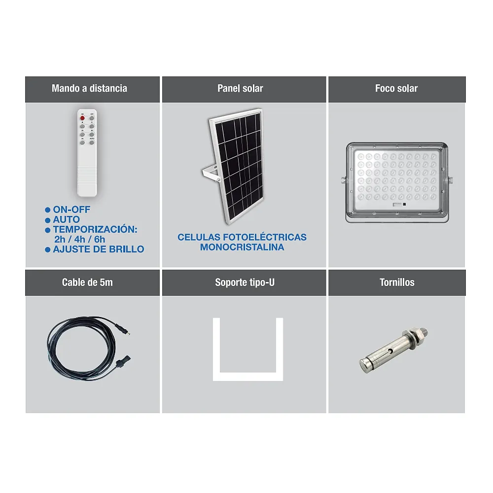 81.746, Foco led solar con sensor crepuscular.