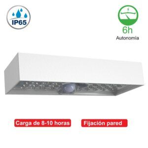 81.773/1/B, Aplique pared led solar exterior, crepuscular y sensor de movimiento, detallado