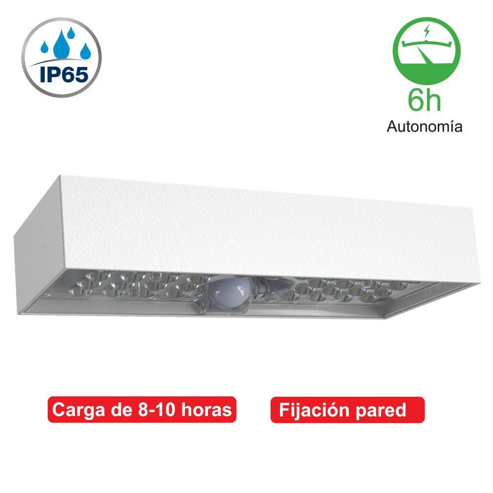 81.773/1/B, Aplique pared led solar exterior, crepuscular y sensor de movimiento, detallado