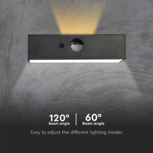 81.773/MINI, Aplique pared led solar exterior, crepuscular y sensor de movimiento, detalle