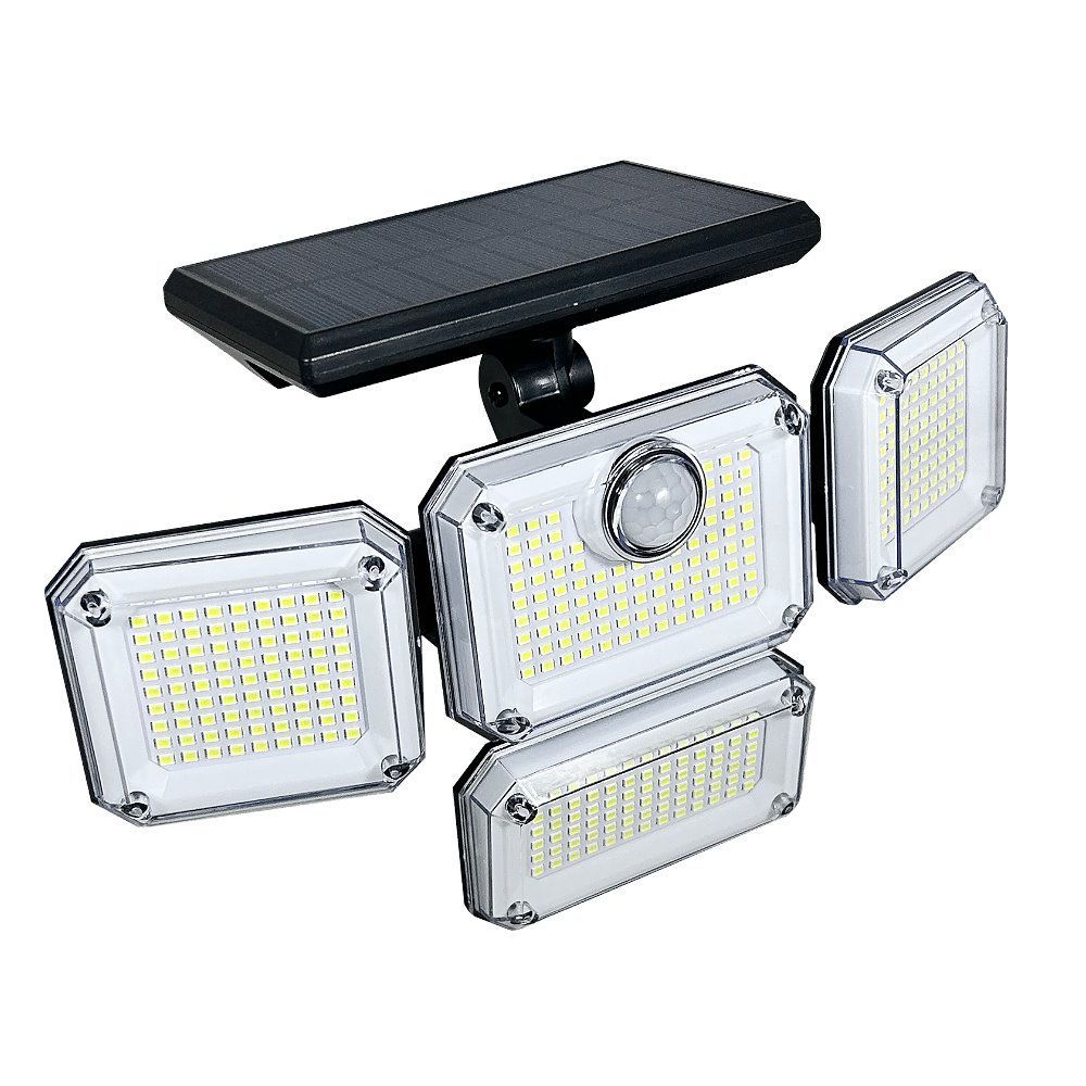 81.775/4, Aplique exterior led solar, crepuscular, sensor de movimiento, 4 focos