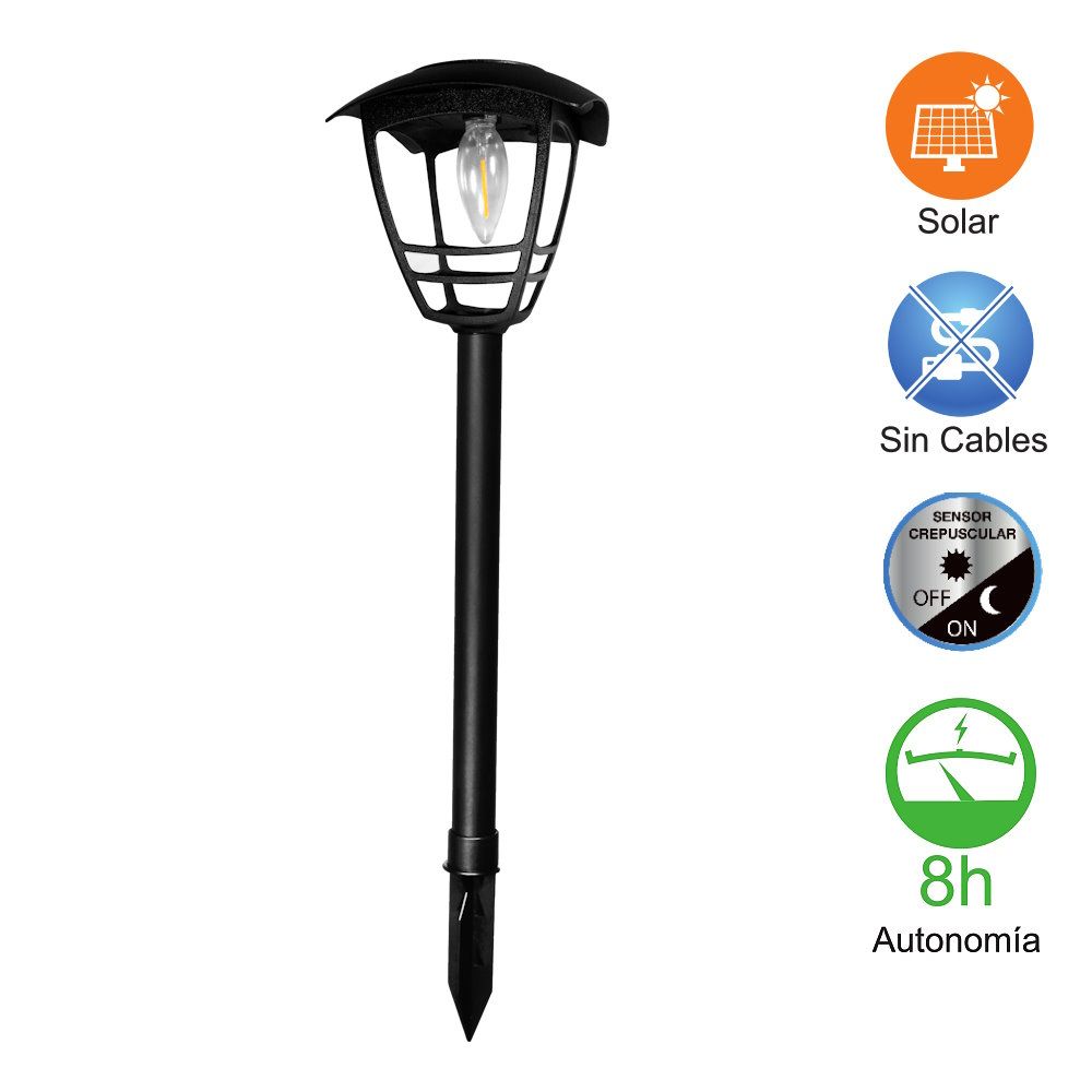 81779_1. Farol solar tipo estaca suelo para señalización y decoración de jardines