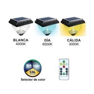 81779-10. Farol led solar pared o suelo. Selector color de luz (CCT)