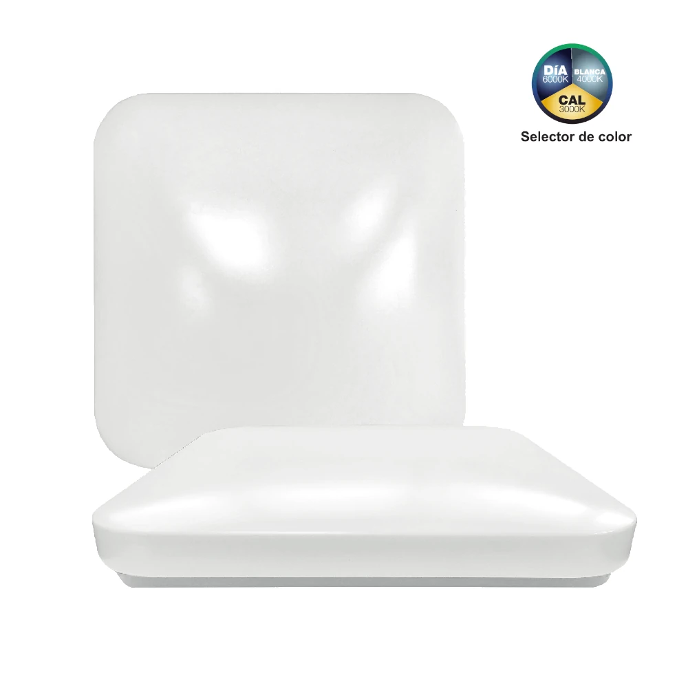 82.352, Plafón led cuadrado con selector de color de luz. Gama hogar ElectroDH