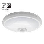 852.380/IR, Plafón led integrado con sensor de movimiento y crepuscular, 20W y color de luz neutra